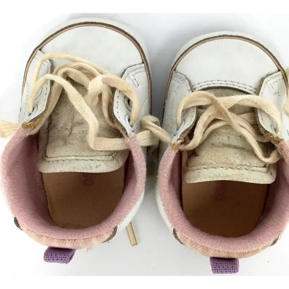 Vintage 90s OshKosh Baby Butterfly Leather Crib Shoes Size 0 Newborn